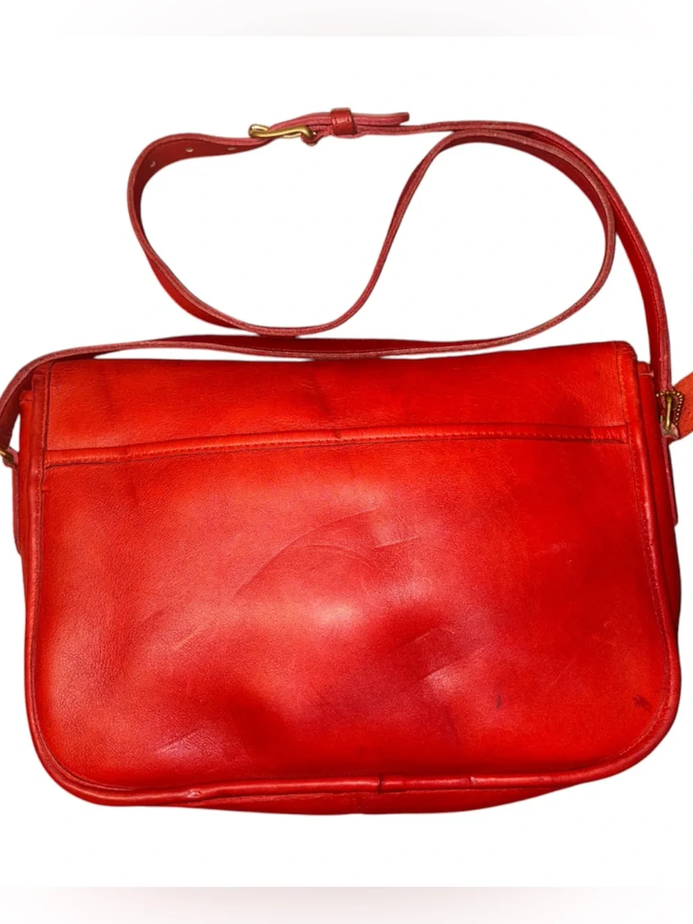 Vintage Coach Red Leather Shoulder Bag